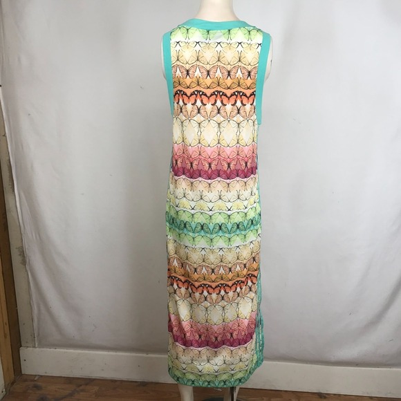 ADIDAS- WOMEN'S SMALL - MULTICOLOR SLEEVELESS BUTTERFLY TANK DRESS - Picture 5 of 11